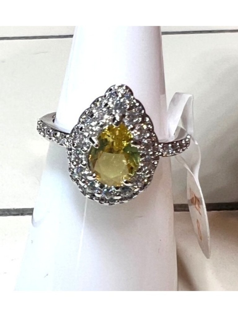 Ring Bomb Party Ring #3008 Size 6 Lc Citrine Fashion